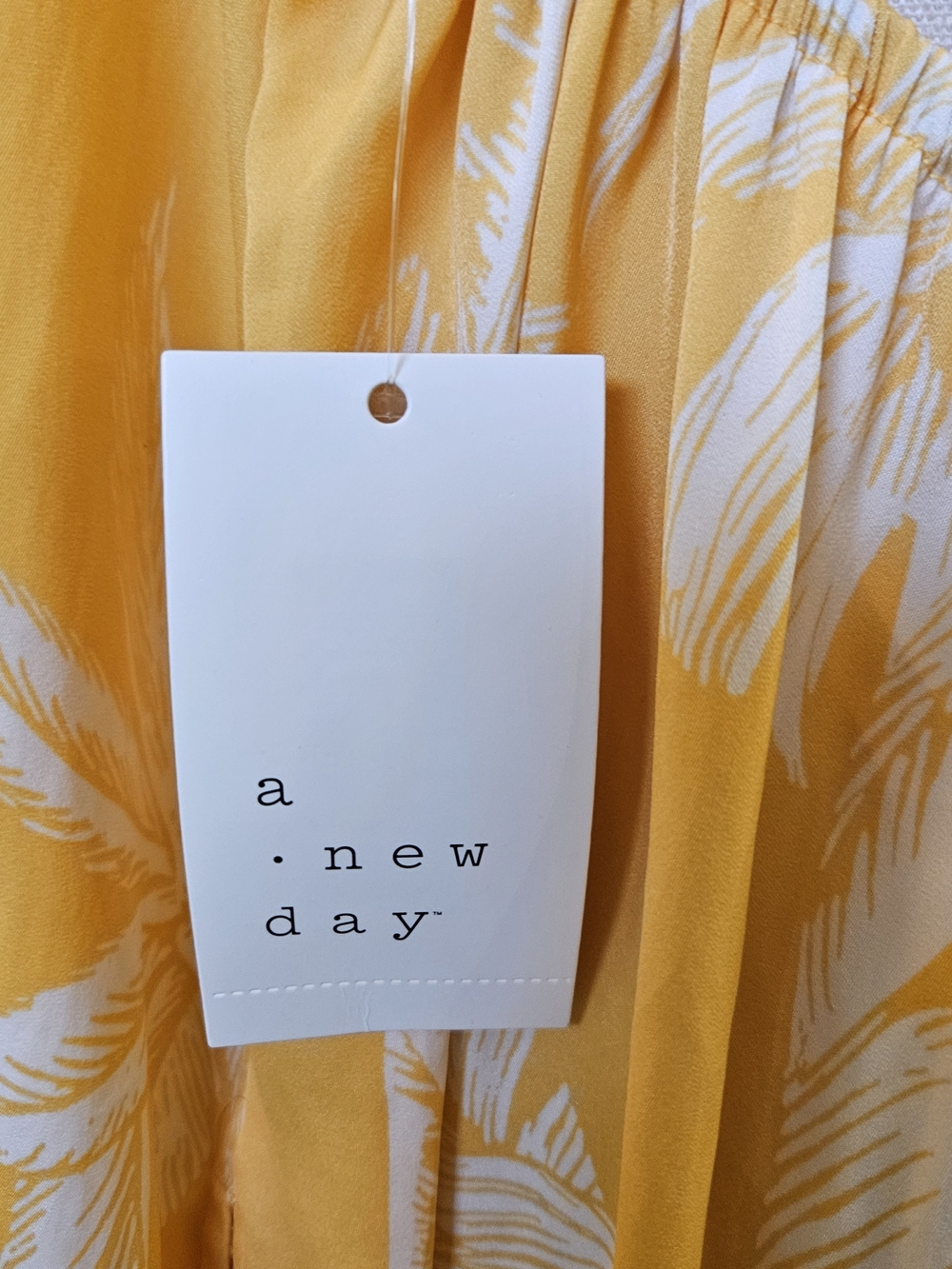 A New Day Women's Tropical Print Halter Mini Dress – Yellow/White | Size Small - Picture 10 of 10